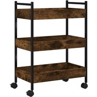 VidaXL Keukenwagen - geconstrueerd hout, gerookte eik, 50 x 30 x 70 cm