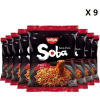 NISSIN instant soba noedels zak chili 9 x 90 g 1 doos