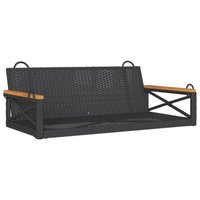 vidaXL schommelbank - polyrattan, zwart, 109 x 62 x 40 cm