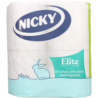 Nicky Elite gewatteerd toiletpapier 3-laags pak van 4