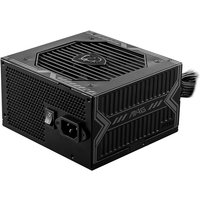 MSI MAG A650BN UK voeding, 650 W, 80 Plus Bronze-gecertificeerd, 12 V enkele rail, DC-naar-DC-circuit, 120 mm ventilator, niet-modulair, omhulde kabels, ATX-voeding, Britse stroomkabel, zwart