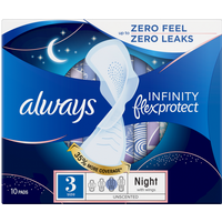 Always FlexProtect Sanitary Towels Night with Wings Unscented Size 3 10 Pads