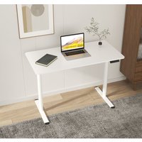 Loctek Ergonomic Standing Seat Stand Desk Lifting Table Electric Height Adjustable Desk 120*60 cm, Super Deals, White