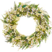 Spring Artificial Wreath Daisy White