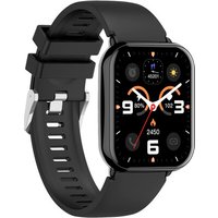 Newmine slimme sporthorloge zwart - Bluetooth-bellen, monitoring van bloedzuurstof, hartslag, stress en slaap, berichtmeldingen, multifunctionele polshorloge voor heren en dames, hardlopen en fitness