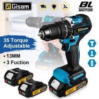 Gisam 65 Nm 13 mm 35+3 koppel borstelloze elektrische impactboormachine, snoerloze elektrische schroevendraaier, gereedschap voor Makita 18V-accu