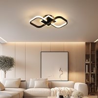 Pheashine moderne led-plafondlamp, 36 W, 4050 lumen, 3000 K warm wit, zwart, geschikt voor slaapkamers en woonkamers