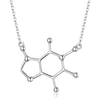 Ever Faith Caffeine Molecule-Shaped Pandent Necklace