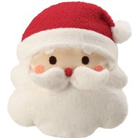 Ashler Santa Claus Christmas Pillow, Santa Shaped 3D Plush Throw Pillow, Cute Beard Decorative Cushion for Couch, Chair, Bed, 16x13.5 Inches, Red