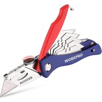 WORKPRO Carpet knife, foldable utility knife, incl. 5 replacement blades for craftsmen.