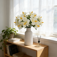 3Pcs 17.8in/45cm Artificial Flowers for Outdoors Faux Plants Realistic Fake Hibiscus Tropical Flower Silk Flowers for Outside Planter Porch Patio Yard Garden Home Decoration(white)