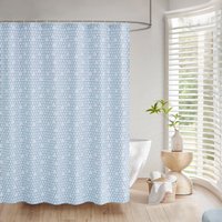 MEROPE polyester douchegordijn met print, dynamische driehoek, 180x180cm, 1 stuk