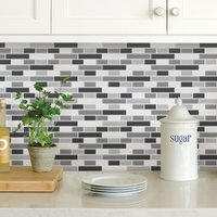 In Home Smoked Glass Peel & Stick Backsplash Tiles - 25.5 x 25.5 cm - Pack of 4
