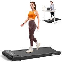 Merach loopband, onder bureau loopband, draagbare mini loopbanden voor thuis, naadloze éénstuksmal ontwerp, 120 kg loopband met afstandsbediening, app, led-display