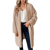 Women's Long Cardigan Sweaters Chunky Open Front Oversized Slouchy Knit Fall Trendy Coatigan Jackets (CAMEL, XL)