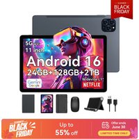 TABWEE T90-tablet 11 inch, Android 16, 24 GB (8+16) RAM + 128 GB ROM (2 TB TF), 5G, wifi, inclusief stylus/muis/toetsenbord, 8000 mAh/16 MP + 8 MP/Widevine L1/Gemini AI