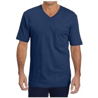 Men's Short Sleeve Pocket T-Shirts Casual Summer Cotton V Neck Tee Tops (darkblue, 3XL)