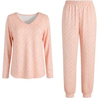 IZURIA v-neck pink long sleeved top and pants set M