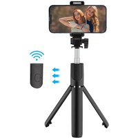 Verbex New K50 Black Dual-Light Remote Control Selfie Stick Bluetooth Selfie Stick Travel Phone Holder Extended 1.9m Live Streaming Floor Stand Universal Photography Gadget