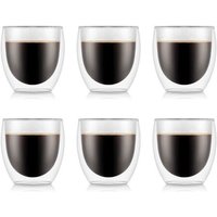 Bodum PAVINA Set of 6 - 250ml Double Walled Thermo Glasses - Small