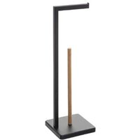 5five Vrijstaande toiletpapierhouder met reserve - Zwart, 20 x 20 x 64,5 cm