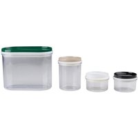 Alpina voedselopslagdoos set - 4 stuks, transparant, 0,97 L