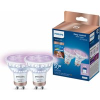 Philips Smart Light Bulb Spotlight Pin Base GU10 Full Colour & Warm/Cool Spectrum 50W 2pcs