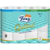 Foxy Quilted Toilet Roll 24 Roll 2Ply Foxy Quilted Toilet Paper (Pack of 24) – Super soft Toilet Rolls with Cushioned Embossing – Exceptional Thickness & Absorbency