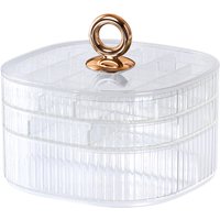 JORDAN&JUDY Jewelry Storage Box High-Capacity Multi-Layer Compartment Earrings Necklace Ring Watch Jewelry Case - Transparent