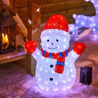 Feeric Zonne-energie Acryl Sneeuwman Licht - 48 cm, Wit, 90 LEDs