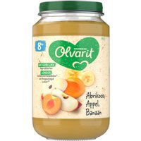 OLVARIT Fruithapje 8maanden+ Abrikoos Appel Banaan 200gr