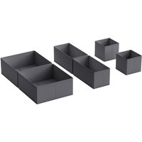 JOYFURNOS Dresser Drawer Organizer, Set of 6, Foldable Fabric Storage Bins for Socks, Underwear, Bras, Ties, Scarves, Gray