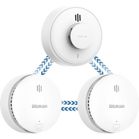 Wisualarm Smoke Alarm, Interlinked Smoke and Heat Alarm Scotland Bundle, Pre-linked, 10-Year Battery Life,Compliant with Scotland & England Law (2 Smoke + 1 Heat)