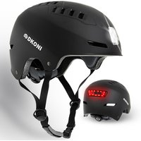 DKONI HS-158 Bicycle Helmet Adult USB Rechargeable with Front and Rear Light Suitable for Men and Women Black S 48-55cm