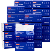 ochama Extra Duurzame Zachte Gezichtstissues, 3-Laags, 3600 Vellen (150 Vellen×24 Pakken), FSC-gecertificeerd, Dik Houtpulppapier, Familieverpakking