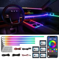 VGETTING Dreamcolor acryl ledstrip voor auto-interieur met draadloze app, rgb 6-in-1 met 175 inch 600 leds glasvezel auto-sfeerverlichtingssets, ledstrip met geluidsgestuurde functie voor auto-accessoires