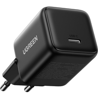 UGREEN X512 20 W GaN 1x USB-C wandlader - zwart compatibel met iPhone 17/16/15, iPad Pro, Pixel 9, Samsung Galaxy S24/S23, Tab A8/S8, enz.