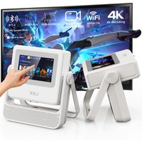 【300" Giant Immersive Projection View】XBJ Outdoor Projector with Touch Tablet, 300" Giant Screen for Home Theater Smart Projector, Native 1080P/4K Supported, with Android System,900 ANSI, Auto Focus/Keystone, WiFi 6, Also as Office Projector for Presentations, Compatible with PS5/Switch,white A5Pro