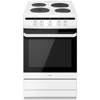 Amica 508EE1W 50cm Wide Solid Plate Electric Cooker with Single Oven, White, A Rated