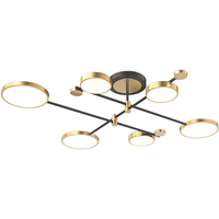 Homary Modern Gold Semi Flush Mount Light LED Ring Ceiling Light