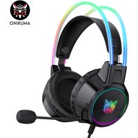 ONIKUMA X15PRO-zwart bedrade gamingkoptelefoon met RGB-verlichting met coole lichteffecten