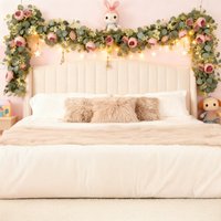 Wei's Moment 2Pcs 6.56FT Artificial Eucalyptus Flower Garland with Fake Rose Flower Vine Seeded Eucalyptus Leaves Greenery Garland for Wedding Table Backdrop Party Centerpiece Room Decor (Vintage Pink)