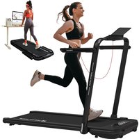 Mobvoi Home Treadmill SE, slimme AI 3-in-1 opvouwbare loopband en walkingpad voor onder het bureau, 2,5 PK, compact, draagbaar, met afstandsbediening en TicSports-app, 120 kg, 12 km/u, zwart