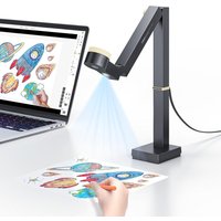 CZUR Fancy S Pro zwart 12 MP USB-documentcamera voor leraren, met microfoon en ledlamp, U1080p bij 60 fps, 4K bij 15 fps, autofocus, voor lesgeven op afstand, livestreaming, webconferenties, voor Mac en Windows, nieuwjaarsaanbieding, beste cadeautips