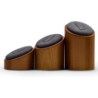 Oirlv 3-delig ringdisplay op houten standaard | Cilindrische sieradenorganizer en ringhouder voor detailhandel en thuisgebruik