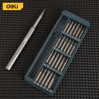 Deli 25-delig precisieschroevendraaerset, vaderdagcadeau, ergonomische handgrepen en quick-release bitjes, geschikt voor veldreparaties