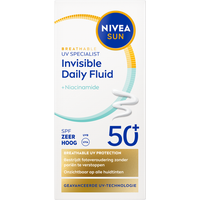 NIVEA SUN UV Face Invisible Daily Fluid Ultralichte Zonnebrand Gezicht - SPF 50+ - Zonnebrandcrème - Trekt Snel In - 40 ml
