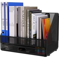 Senhoglb Desktop Metal A4 Magazine File Holder with Drawer,Black, New Year Sale , Top gift picks