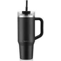 Bodum Travel Mug Tumbler 1.2 L with Straw, Handle and Lid - Black