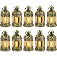 Small Lanterns with LED Candles Set of 10